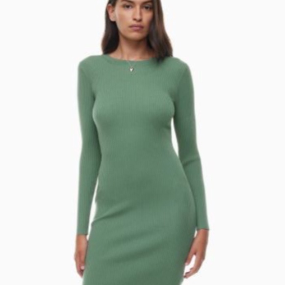 Like New Aritzia Wilfred Townfolk midi Dress small gallery green - Picture 2 of 2